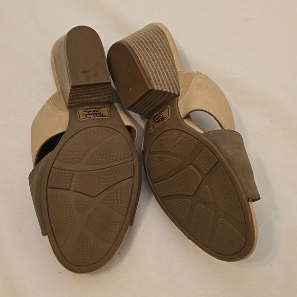 Natural Soul Tan Leather Open Toe Slip On Size 9 - Picture 6 of 7